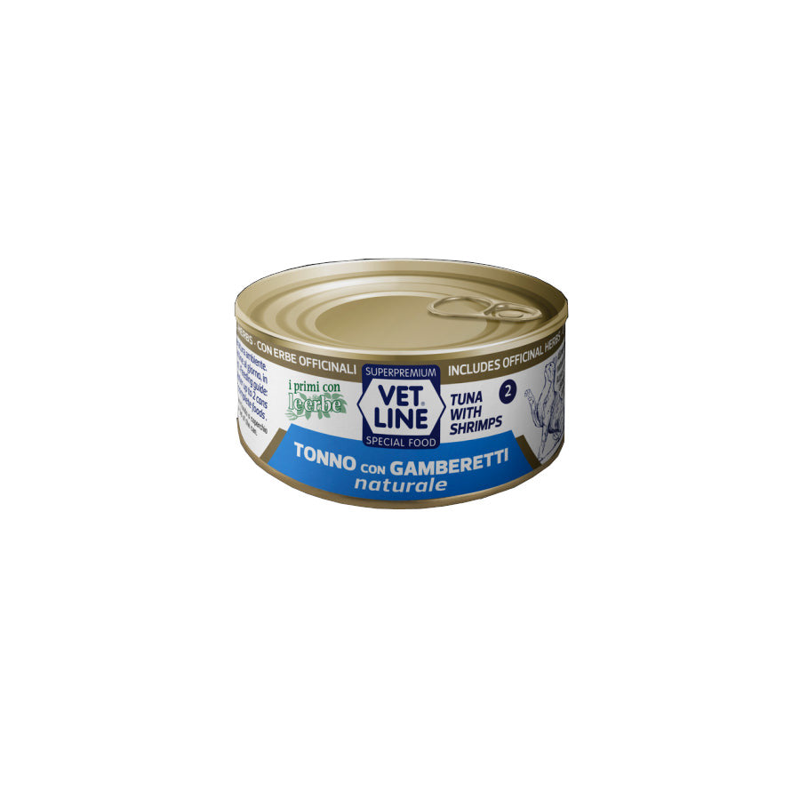 Vet Line Umido Gatto Naturale Tonno e Gamberetti 70 Gr Vet Line Umido Gatto Naturale Tonno e Gamberetti 70 Gr